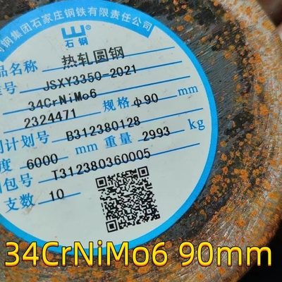 1.6582 / 34CrNiMo6 Stalowe okrągłe pręty metalowe wygaszone i hartowane stopu stalowego OD 90mm