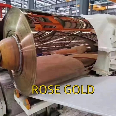 ROSE GOLD 0,5*1220x2440mm Stal nierdzewna Gładkie lustrzane blachy do dekoracji sufitu