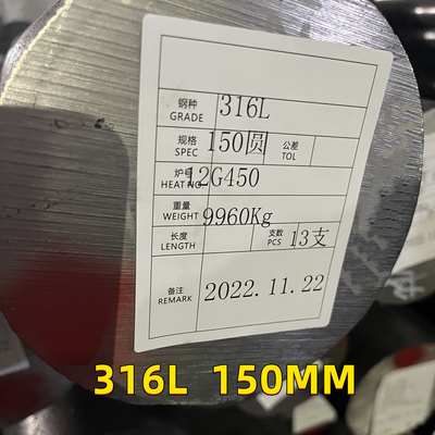 190m OD X 6-10Mtr Okrągły pręt ze stali nierdzewnej BG H9 SUS316L 1.4404