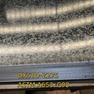 Materiał DX51D-Z275 ASTM A653 G90 Galwanizowana blacha stalowa 3.0x1250*2500MM Zero Spangle