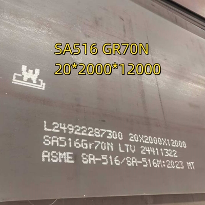 Płytka ze stali węglowej ASTM A-516 Gr 70 (szerokość 6 ft x długość 40 ft) grubość 3/8 IN Zgodnie z EN10204 3.1 Cert