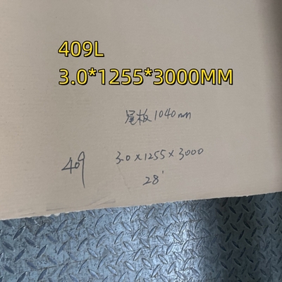 ASTM A240 Stopień 409L 1.4512 3,0-12 mm SUS409 Płytka walcowana na gorąco ze stali nierdzewnej NO 1 Wykończenie