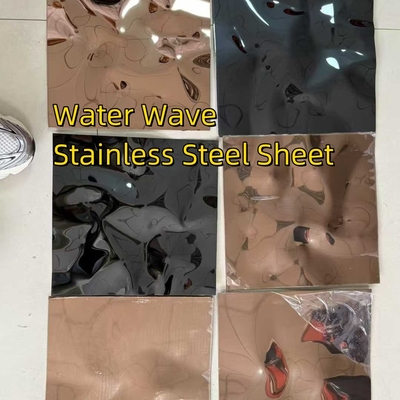 SUS304 Wodorowa falista blacha stalowa złota Środkowy duży wzór 0,8*1220x2440mm