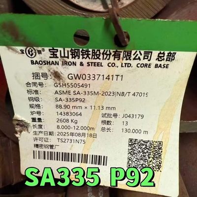 Płyty stalowe z stopów ferrytowych bez szwu ASME A335 P92 89*11.13mm do obsługi w wysokiej temperaturze