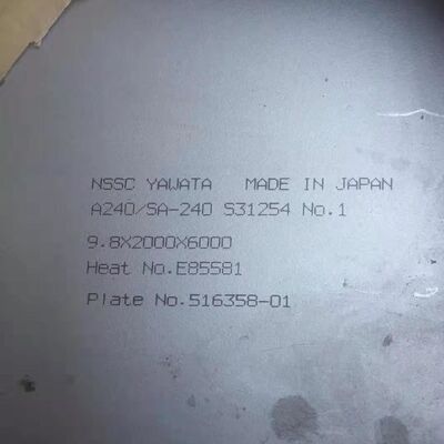 S31254 254 SMO Płytka ze stali nierdzewnej walcowana na gorąco F44 SA240 UNS S31254 Płytka 3.0*1219*2438mm