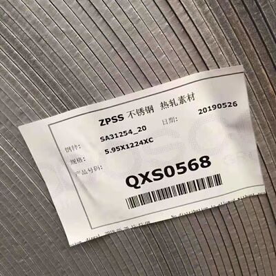 S31254 254 SMO Płytka ze stali nierdzewnej walcowana na gorąco F44 SA240 UNS S31254 Płytka 3.0*1219*2438mm