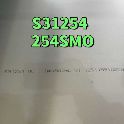 254SMO S31254 Super Austenitic Stainless Steel Sheet 1.4547 6 Molybdénová slitina pro zařízení na odsolování mořské vody