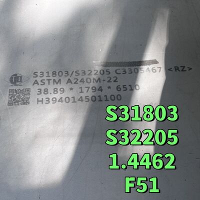 ASTM A182 F51 Płytka ze stali nierdzewnej 38*1220*2440mm S31803 1.4462 Płytka ze stali podwójnej